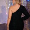 Vestido Fiesta Plus Size de Un Hombro - Imagen 2
