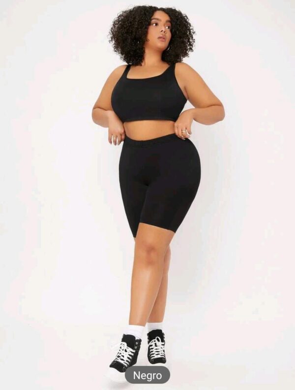 Short Biker Negro Plus Size - Comodidad y Estilo para Todas las Tallas - Imagen 5
