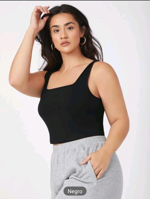 Top Tank Negro Plus Size - Comodidad y Estilo en Tallas Grandes - Imagen 2