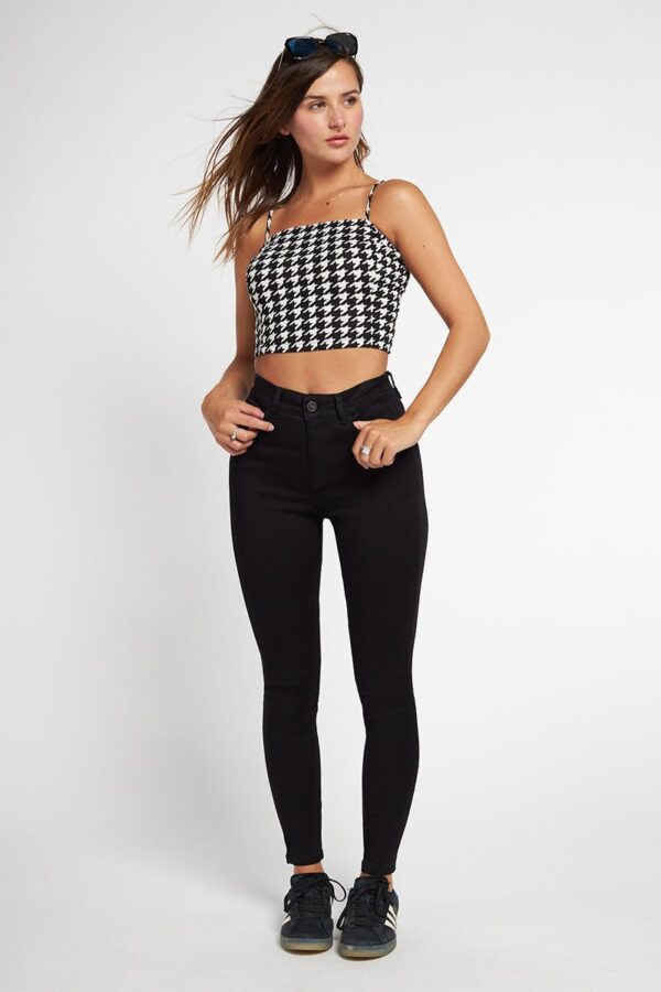 Jeans Tiro Alto Pitillo Negro
